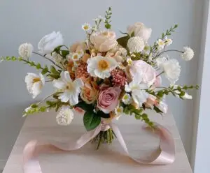 Peach and White Wild Daisy Flowers